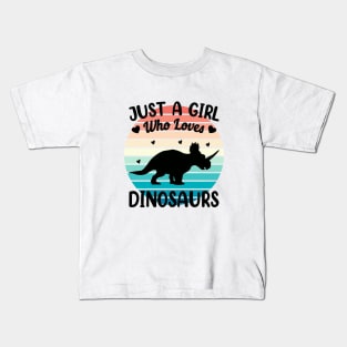 Just a girl who loves Dinosaurs 6 Kids T-Shirt